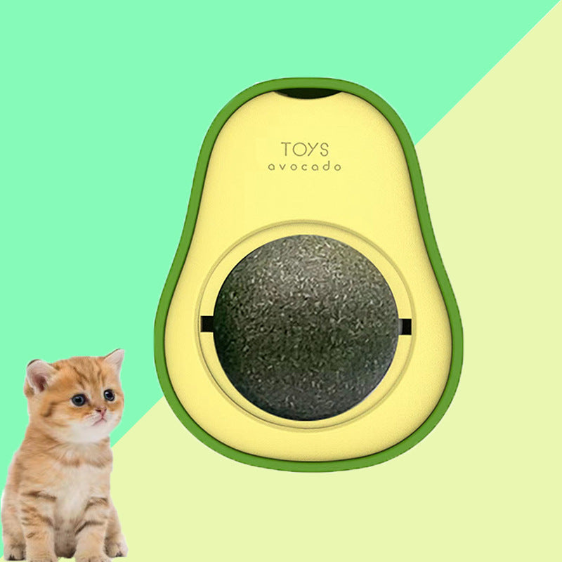 Avocado Catnip Ball Toy - 360° Self-Rolling Cat Mint Toy