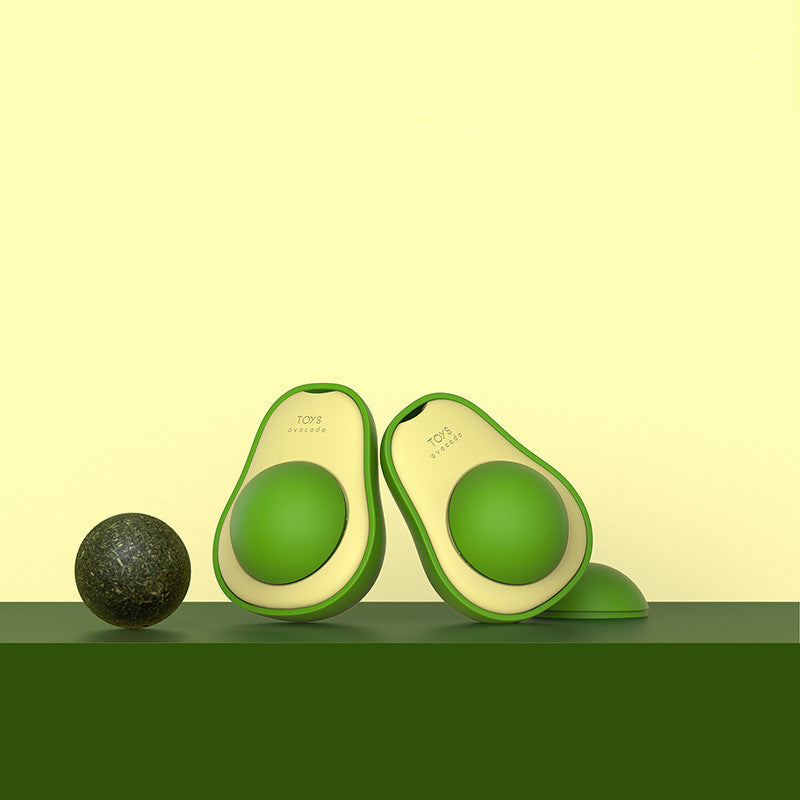 Avocado Catnip Ball Toy - 360° Self-Rolling Cat Mint Toy