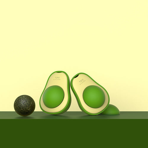 Avocado Catnip Ball Toy - 360° Self-Rolling Cat Mint Toy
