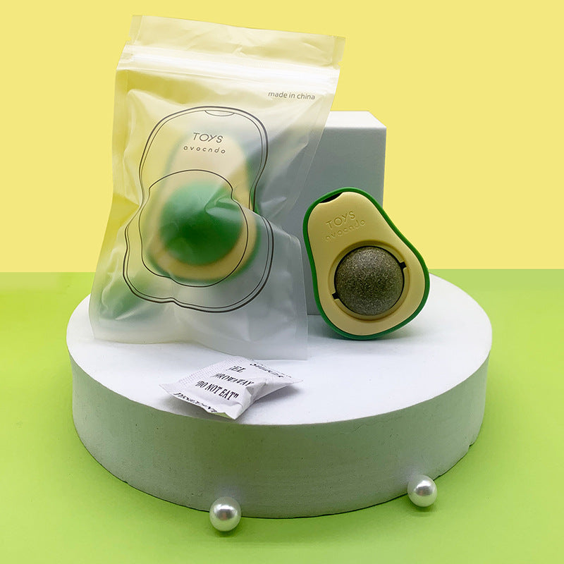 Avocado Catnip Ball Toy - 360° Self-Rolling Cat Mint Toy