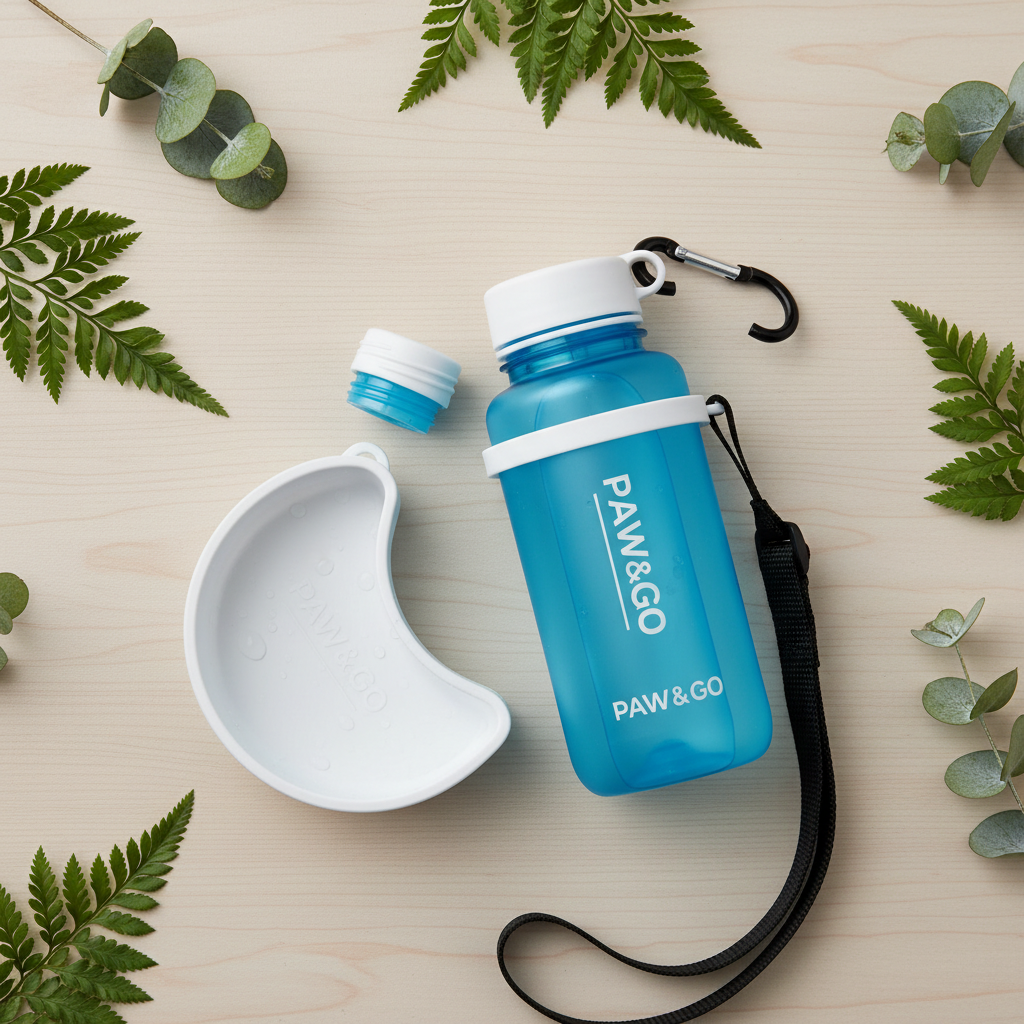 Portable Water Bottle Flat Lay